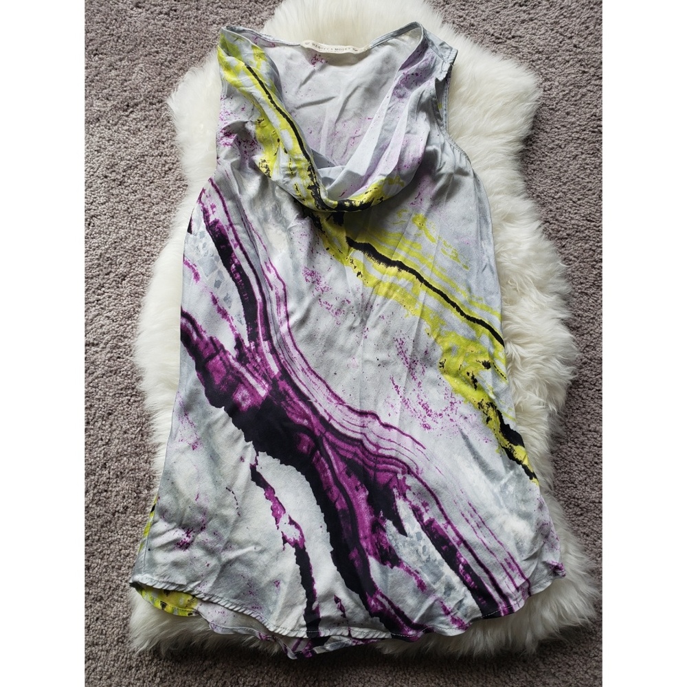 Rebecca Moses Silk Cowl Neck Sleeveless Top